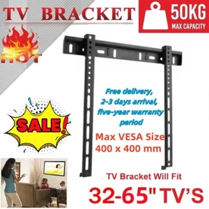 TV WALL BRACKET MOUNT FOR 32 37 40 42 47 50 55 60 65 INCH FLAT 3D LCD LED PLASMA - Picture 1 of 22
