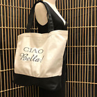 Ciao Bella Cotton Tote Reusable Canvas Large Grocery Shopping Bag + Amore Mug