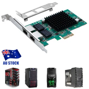 For Intel 82575EB PCI-EX1 Dual Port Gigabit Ethernet Server Adapter Network Card - Picture 1 of 11