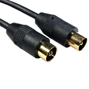 0.5m GOLD Aerial Cable Extension Male Plug to Female Socket TV Coaxial Coax Lead - Picture 1 of 1