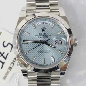 2010's Mint Rolex 228206IBLSP Day-Date 40mm President Platinum Blue Motif Watch - Picture 1 of 6