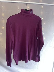 Medalist Vintage Tirtle Neck Ski Bear Embroidery Maroon Size Large - Picture 1 of 5