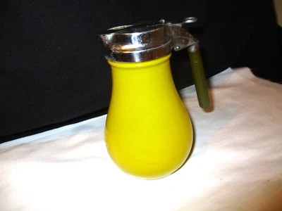 Gemco Yellow Colored Glass Syrup Dispenser - Image 1 of 4