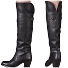 Frye Jane Over The Knee Tall Equestrian Boots Pebble Leather Black Sz 7.5