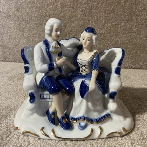 Wunderschöne Vintage Kolonial / Viktorianisch Mann & Frau Liebhaber Figur Statue - Bild 1 von 7
