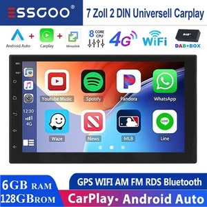 7" Doppel 2 DIN Autoradio DAB+ 6+128GB Bluetooth Carpaly Android 14 GPS NAVI 4G - Bild 1 von 11