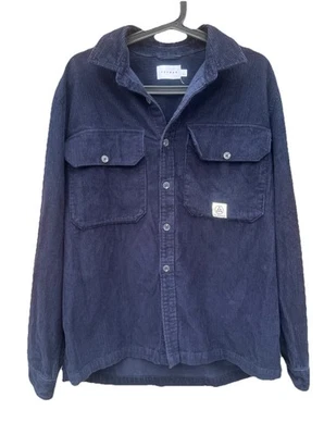 Chaqueta de pana TOPMAN para hombre talla grande abotonada informal azul nuy Foto 1 de 4