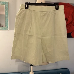 Theory - Pantalones Cortos Cintura Alta Lino Lima Talla L Usados en Excelente Condición - Imagen 1 de 8