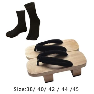 Japanese Wooden Clogs Lightweight Japanese Style Traditional Casual Portable - Picture 1 of 33