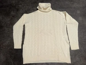 Suéter Polo Ralph Lauren Marfil Tejido con Cable Cuello Alto Ligero Lana Cachemira  - Imagen 1 de 7