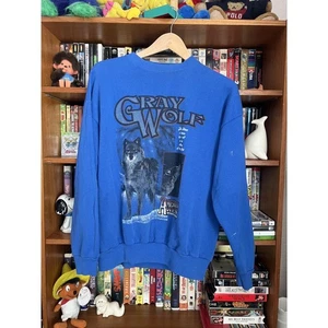 Vintage 80er Herren Sweatshirt Grau Wolf Large " - Bild 1 von 6