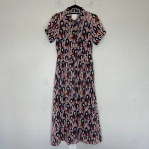 Love Marie x Kamiseta Malerei Kleid Damen S Artsy Faces Prints Midi Knopf - Bild 1 von 15