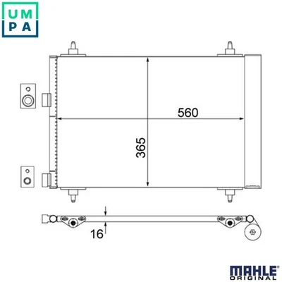 CONDENSER AIR CONDITIONING AC 315 000S FOR PEUGEOT 307/SW/Van/Break/CC 1.4L 4cyl - Image 1 of 4