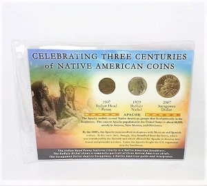First Commemorative Mint Three Centuries of Native American Coins - Set of 3 - Picture 1 of 2