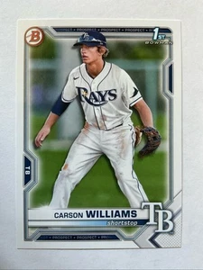 2021 Bowman Draft CARSON WILLIAMS 1st Bowman Tampa Bay RAYS #BD-180 - Picture 1 of 2
