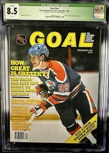 CGC 8.5 December 1983 NEWSSTAND Wayne Gretzky Cover Of Goal Magazine - Picture 1 of 3