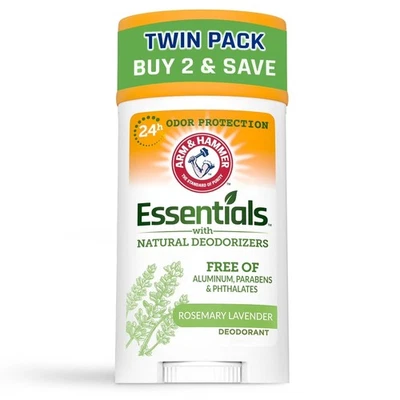 ARM & HAMMER Essentials Deodorant, Fresh Rosemary Lavender, 2.5 oz, 2 Count - Image 1 of 4