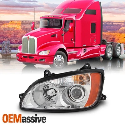 For 08-17 Kenworth T660 OE Projector Headlights Chrome Housing Left Driver Side - Imagem 1 de 4