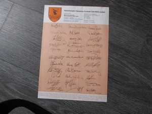 Wolves Football Club Original 1976 - 77 Pre Printed Signed Team Sheet - Picture 1 of 9