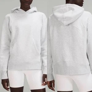 Felpa con cappuccio Lululemon Loungeful Heathered Core grigio ultra chiaro donna taglie forti 14 - Foto 1 di 7