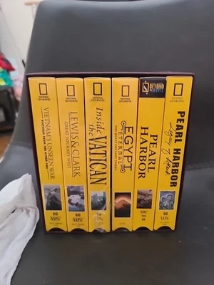 National Geographic VHS Collector’s Set 6 Tapes w/ Slipcase – 2 Sealed - Image 1 of 4