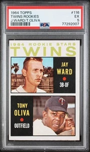 1964 Topps Twins Rookies J.Ward/T. Oliva #116 PSA 5 EX - Picture 1 of 2