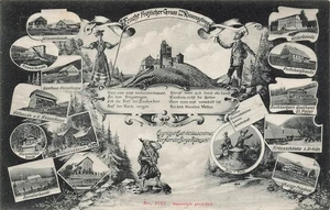 AK Riesengebirge Panorama Bauden Rübezahl Schlesien ungelaufen Postkarte - Picture 1 of 2