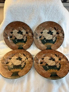 Set of 4 Sakura 1997 Warren Kimble White Roses Salad Plates 8" - Picture 1 of 8
