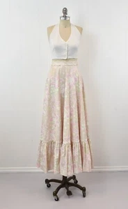 Vintage 1960s Lilly Pulitzer Pink Green Floral Lace The Lilly Maxi Skirt  - Picture 1 of 23