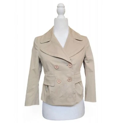 Новый с Ярлыками PINKO pavida caban желтовато-коричневый бежевый короткий 3/4 рукав куртка сделано в Италии размер 6 - Изображение 1 из 4