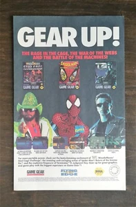 1993 Sega Game Gear WWF Spider-Man Terminator 2 Full Page Original Color Ad - Picture 1 of 1