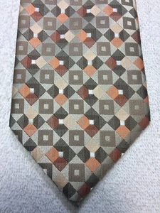 STAFFORD MENS TIE ORANGE BROWN GRAY TAN 3.75 X 60 NWOT - Picture 1 of 4