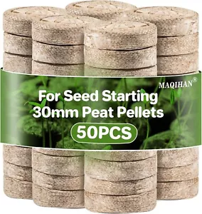 50PCS Peat Pellets for Seedlings (30MM) Seed Starter Pellets-Peat Pods for Start - Picture 1 of 7