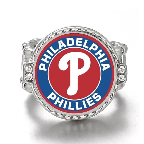Philadelphia Phillies Womens Adjustable Silver Chrystal Accent Ring Gift Pkg D12 Cover