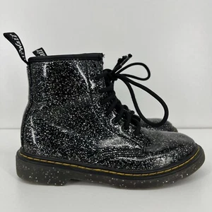 Stivali Dr. Martens 1460 J Junior Cosmic Glitter neri grandi bambini taglia 2 scintillanti - Foto 1 di 7