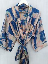 Regal House Gown Summer Wear Kimono Indian Sari Silk Kimono, B-2419