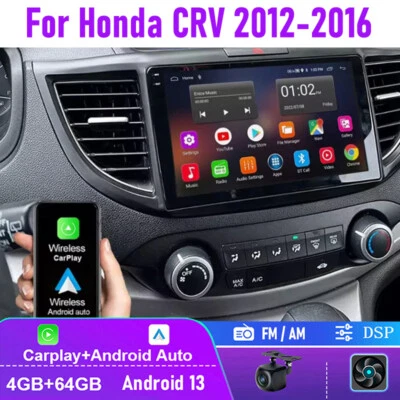 10" For Honda CRV 2012-2016 Apple Carplay Android Auto Car Stereo Radio FM AM BT - Image 1 of 4