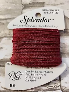 Rainbow Gallery Splendor Burgundy 826 100% Silk Thread Needlework - Picture 1 of 1