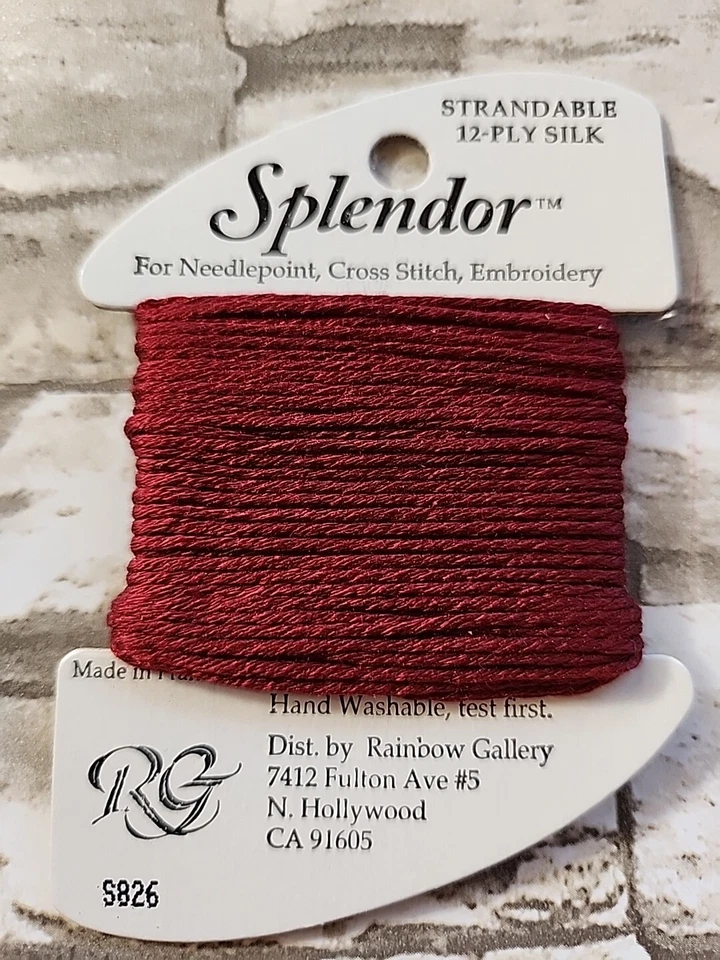 Rainbow Gallery Splendor Burgundy 826 100% Silk Thread Needlework - Image 1 of 1