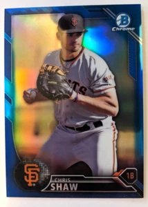 2016 BOWMAN DRAFT CHROME BLUE REFRACTOR CHRIS SHAW 103/150 - Picture 1 of 2