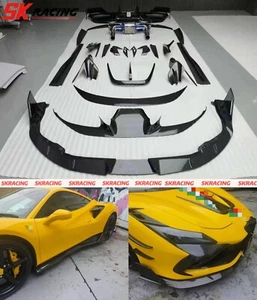 Rear Diffuser Side Skirt Spoiler Front Lip Carbon Body kits Fit for Ferrari F8 - Imagen 1 de 9