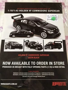 FREE POST AUSTRALIA BIANTE 1:18 BROCHURE HOLDEN VF COMMODORE SATIN BLACK *** - Picture 1 of 2