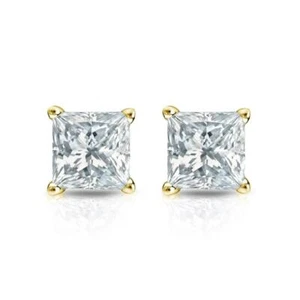 0.25ct. to 1ct. Lab Grown Solitaire Diamond Princess-Cut Earrings Studs - Picture 1 of 11