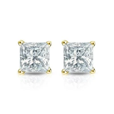 0.25ct. to 1ct. Lab Grown Solitaire Diamond Princess-Cut Earrings Studs - Image 1 of 4