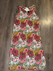 Maxi Vestido Vintage Hawaiano Años 90 Cuentas Floral Rayón Talla Mediana Botón Lado Nuevo - Imagen 1 de 8