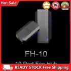 FH-10 10 Ports Cooler Fan HUB Splitter 3Pin/4Pin PWM Extension Adapter for PC