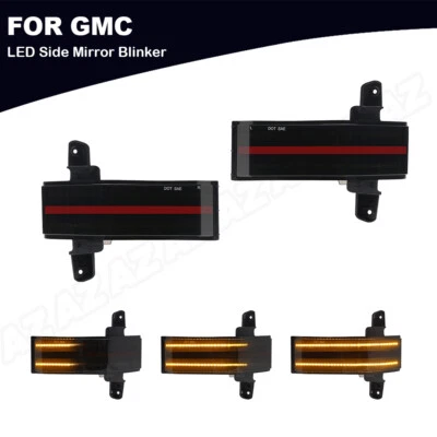 For 2014-18 Chevy Silverado/GMC Sierra SMOKED LED Side Mirror Lights Amber Lamps - Image 1 of 4