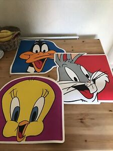 Vintage Looney tunes large placemats x3 Bugs Bunny, Tweety Pie And Sylvester
