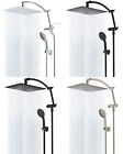 10-Inch All Metal Square Rainfall Shower Head with Handheld Showerhead Combo