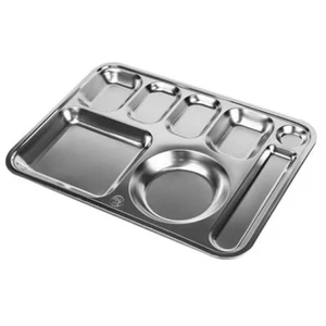 KFOOD Seshin All Edelstahl 5 Seiten Lebensmitteltablett Hochwertig Mehrzweck Pla - Bild 1 von 13